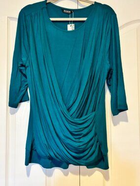 Supersoft Essentials Plain Crossover T-shirt Teal 1X 14/16